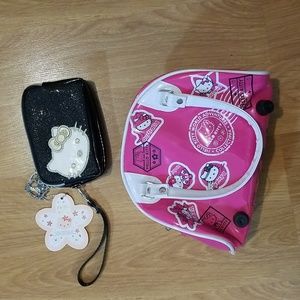 Hello Kitty pink and white bag NWOT and metallic wallet NWT